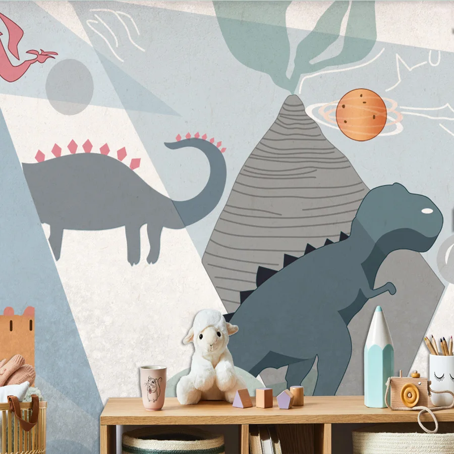 

Self Adhesive Removable Accepted Cartoon Dinosaur Contact Paper Wallpapers for Bedroom Walls Kids Mural Wall Papers Home Decor