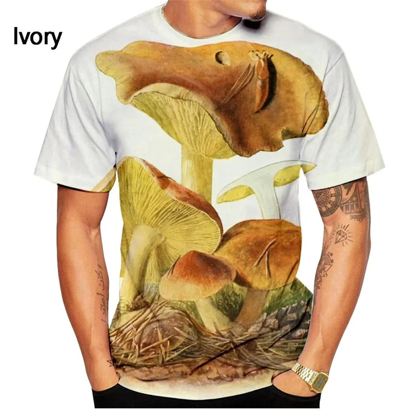 Fashion Funny Mushroom 3D Printed T-shirt For Men Casual Short Sleeve Mushroom Graphs T-shirt Women Clothes Harajuku Y2k Tops