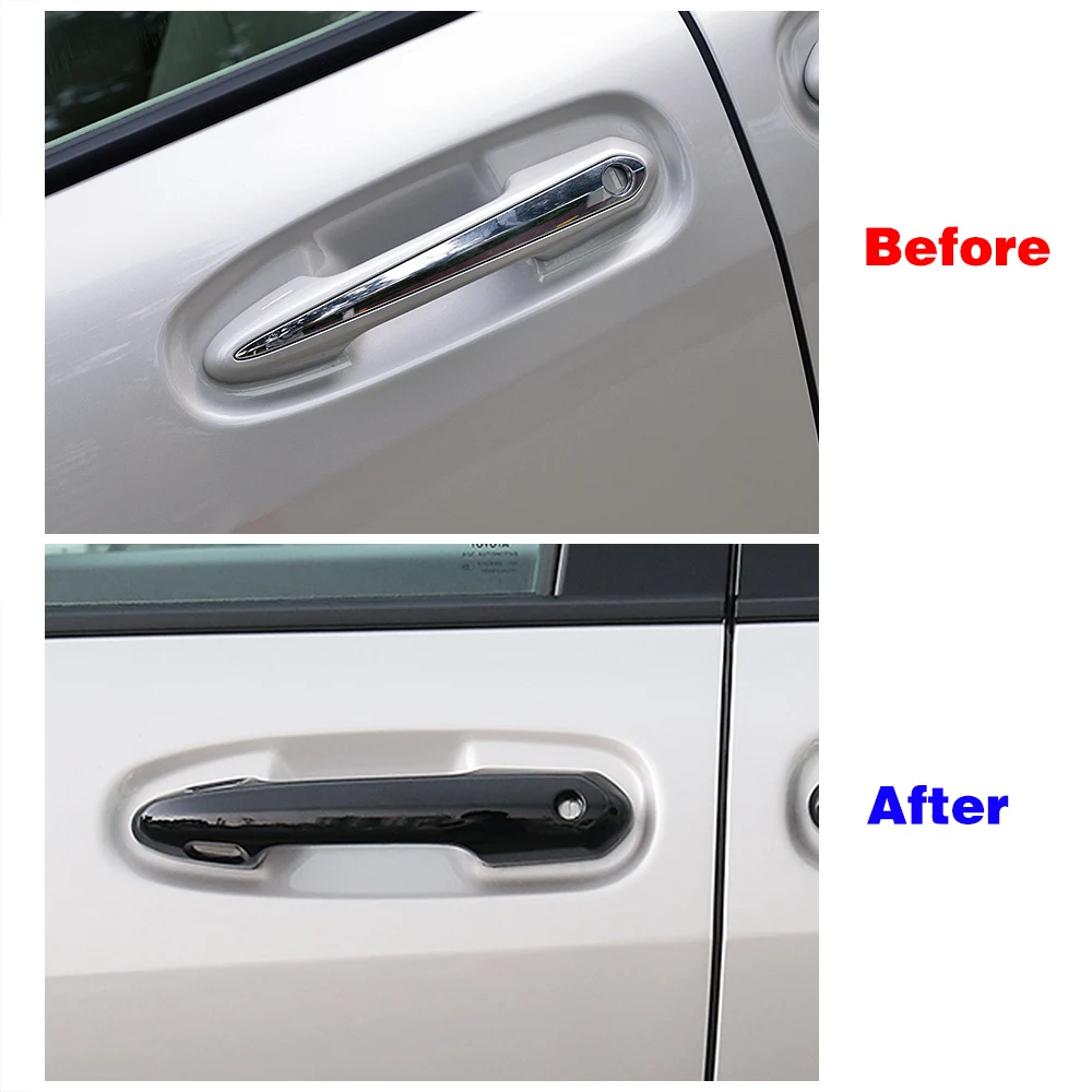 For Toyota Sienna XL40 4th 2021 2023 Exterior Part Refit Side Door Handle Cover Trim Protect Gaps Anti Scratch Carbon Sticker