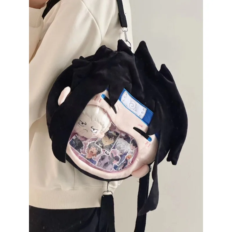 Narutos Uchiha Sasuke Big Mouth Backpack Kawaii Peripheral Doll Large Capacity Storage Crossbody Bag Girls Shopping Versatile view 5
