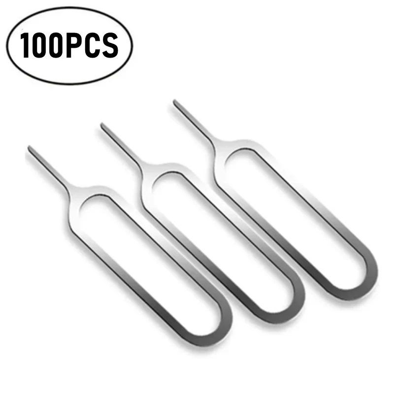 100PCS Universal Mobile Phone Sim Card Ejector Tool Smartphone Sim Card Tray Pin Needle Key Tool for iPhone Samsung Xiaomi