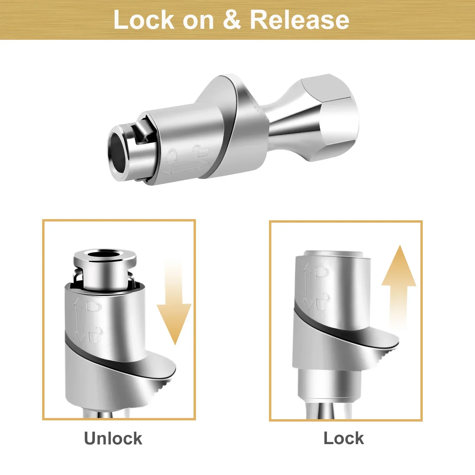 GODESON Lock On Air Chuck 1/4 FNPT Small Bore Brass Tire Air Chuck for Tire Inflator Gauge and Pneunatic Tool(Pack of 2)