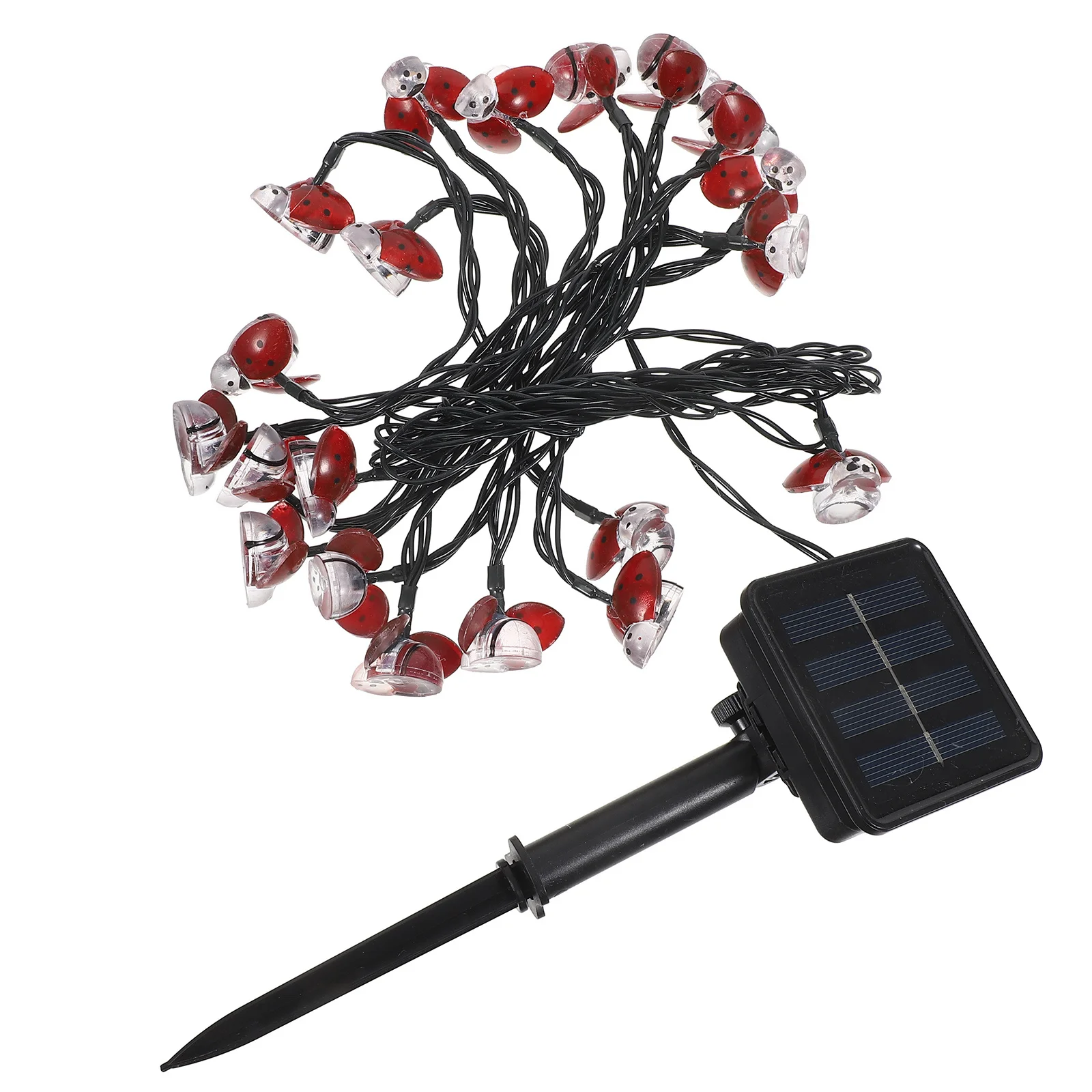 20 lumières en forme de coccinelle 5m étanche extérieure solaire vacances décoration chaîne fée lumières pour jardin fête chaîne lampe