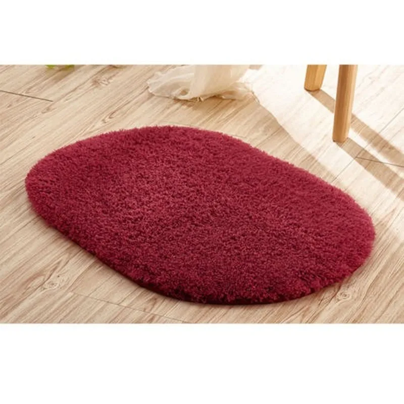 Non-slip Bathroom Mats Memory Foam Bath Rug Ellipse Mats Soft Water Absorption Bath Mats Toilet Floor Doorway Rug Thick Carpets