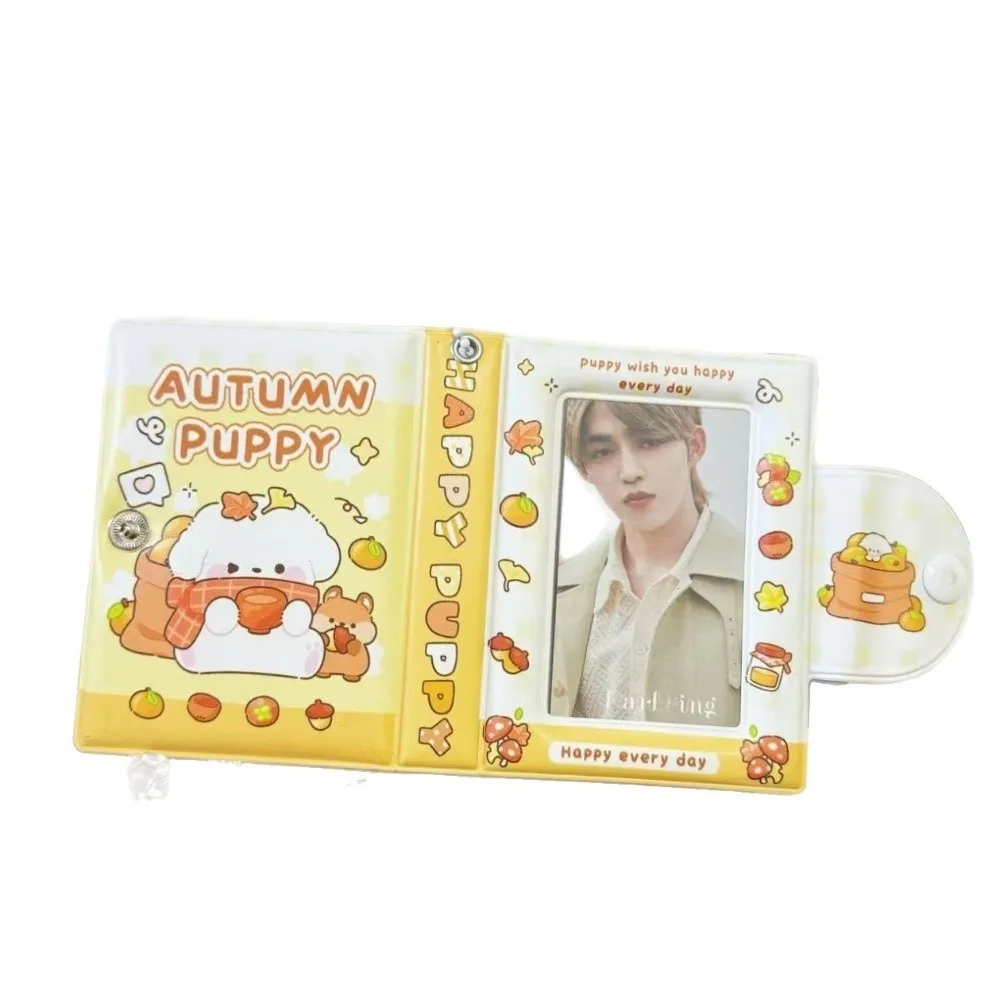 High Quality Cartoon Puppy Card Album PVC 3 Inch Idol Card Collect Book Rose bow Mini Photocard Binder Unisex