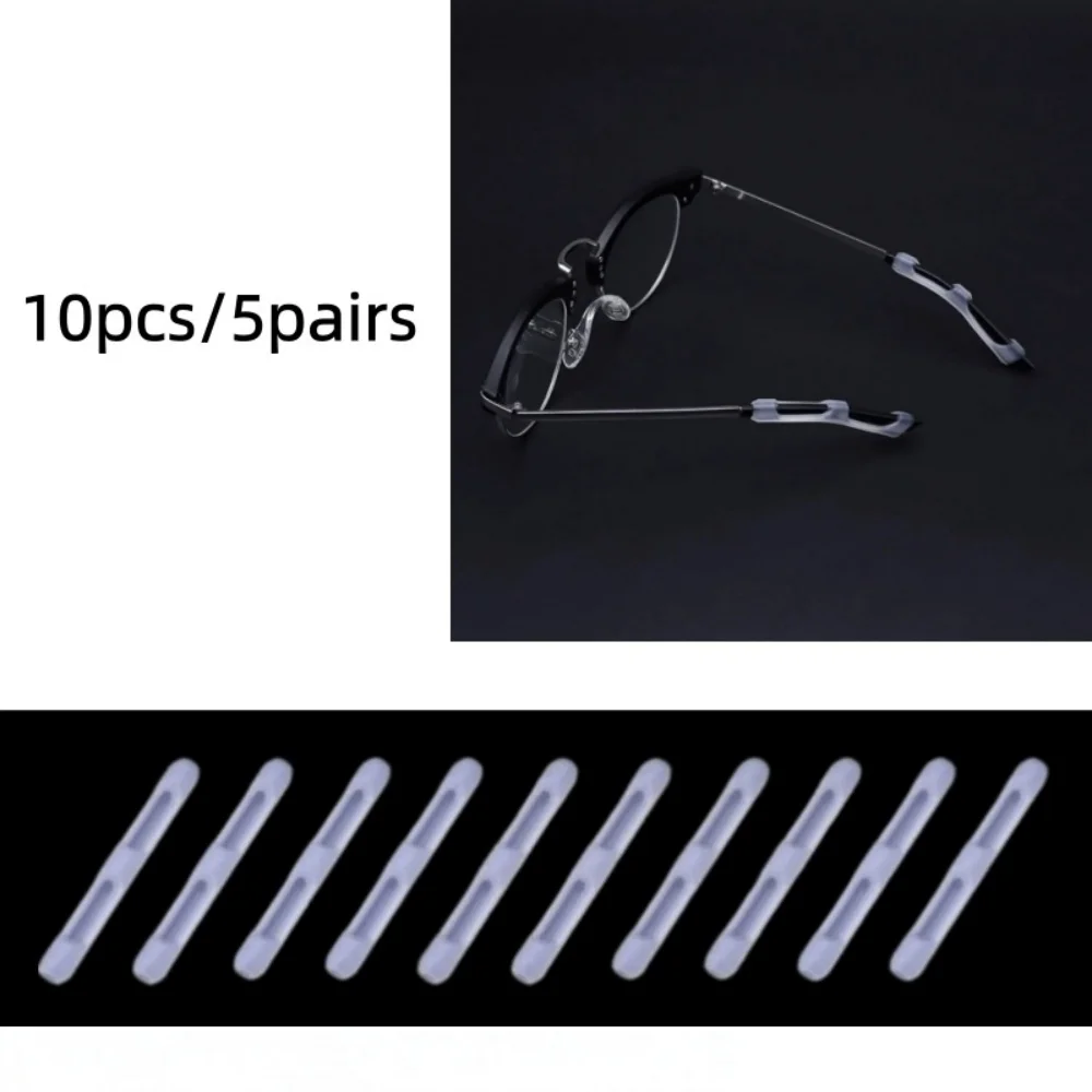 10pcs Glasses Anti-slip Silicone Sleeve Eye Frame Leg Drag Fixed Ear Hook Bracket Anti-drop Artifact Glasses Accessories