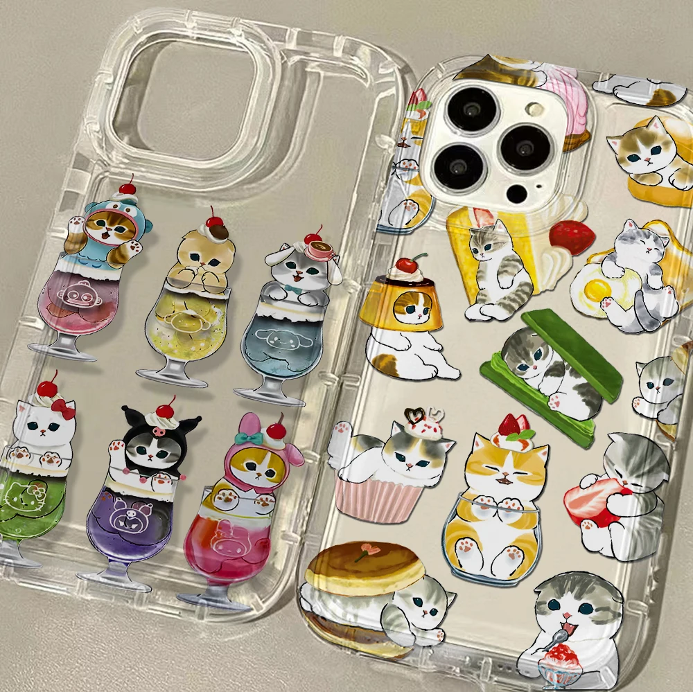 Cute Cat M-mofusandS Phone Case for Samsung Galaxy S25 S24 S23 S22 S21 S20 S10 Note20 Note10 FE Ultra Plus 5G Clear Back Cover