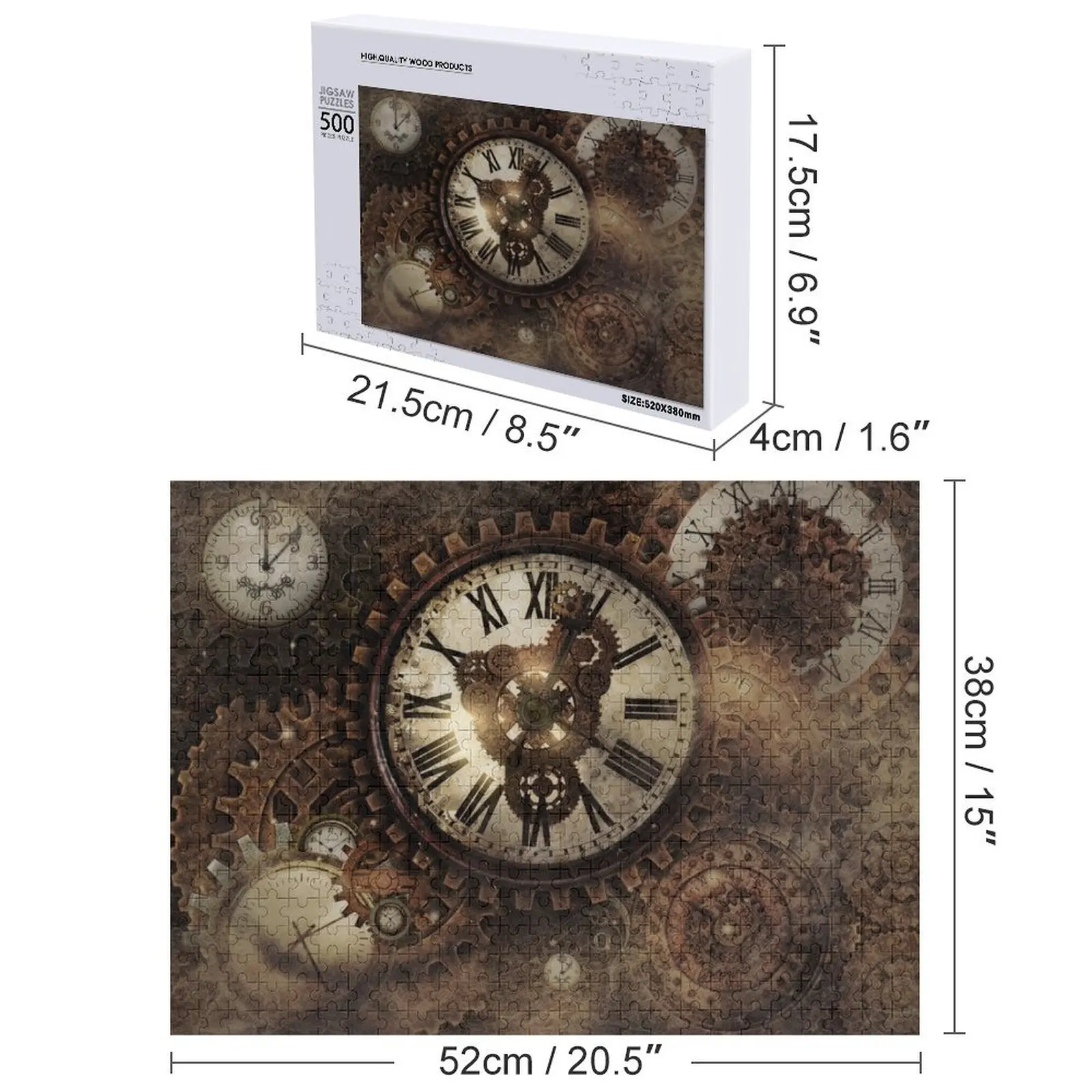 Винтажные часы в стиле стимпанк, головоломка, индивидуальное имя, детская игрушка, рождественские игрушки, персонализированная головоломка