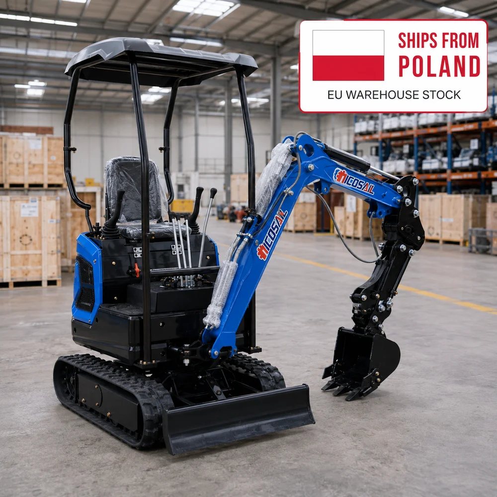 Poland Stock Compact Excavator 1150kg 1651mm Digging Depth Mini Digger for Construction Farm Garden and Utility Work