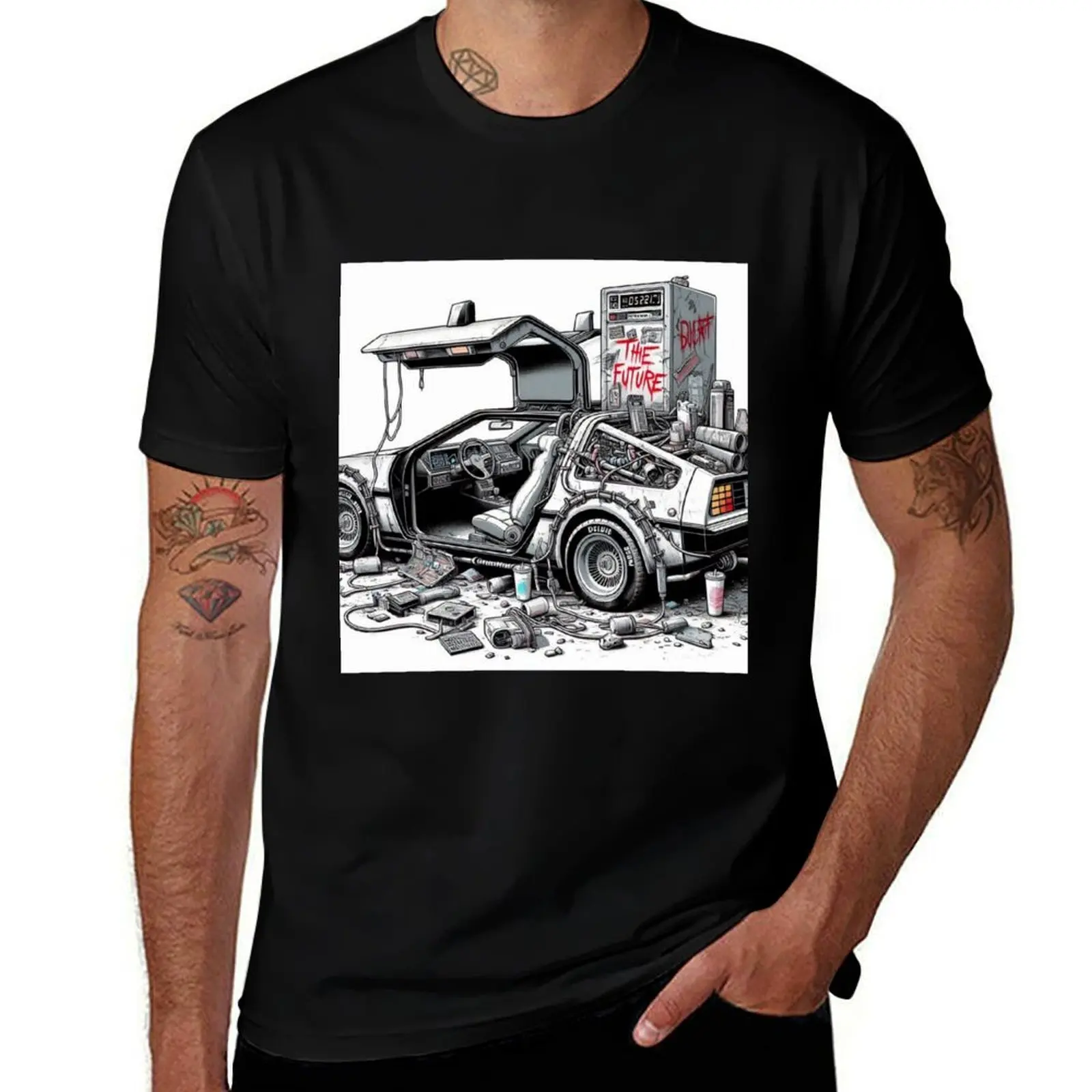 

delorean T-Shirt anime kawaii clothes tops Men's t shirts