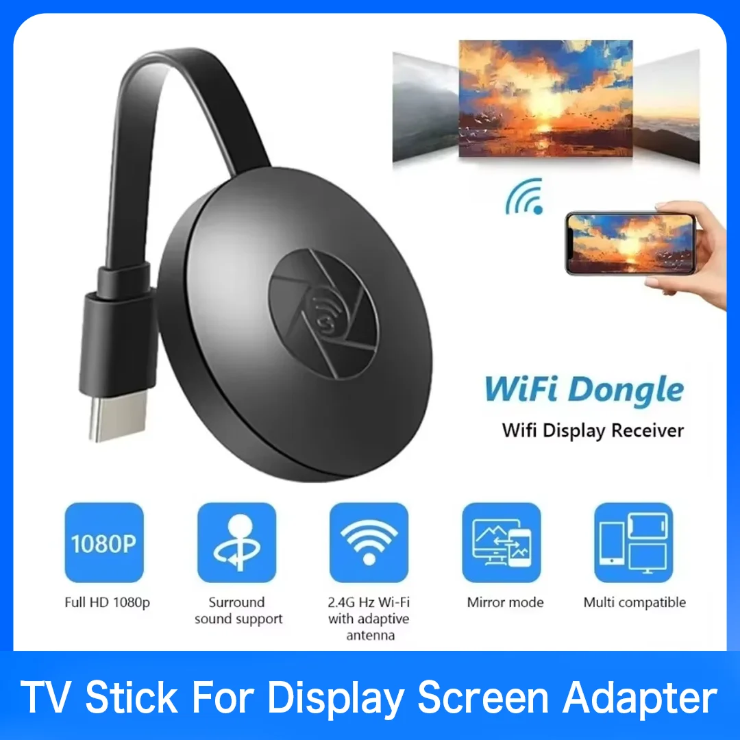 1080P TV Stick For Display Screen Adapter HDMI-compatible Dongle Receiver for Android IOS TV Box for WIFI Live Screen Projector