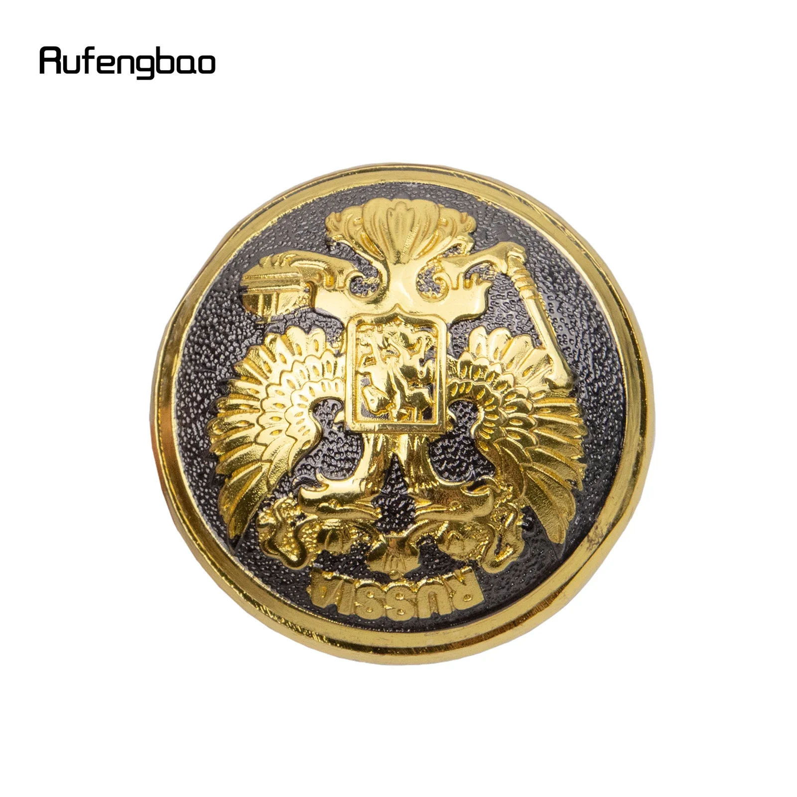 Golden Black Russian Double-Headed Eagle Totem Walking Cane Fashion Stick Gentleman Luxury Crosier Knob Walking Stick 93cm