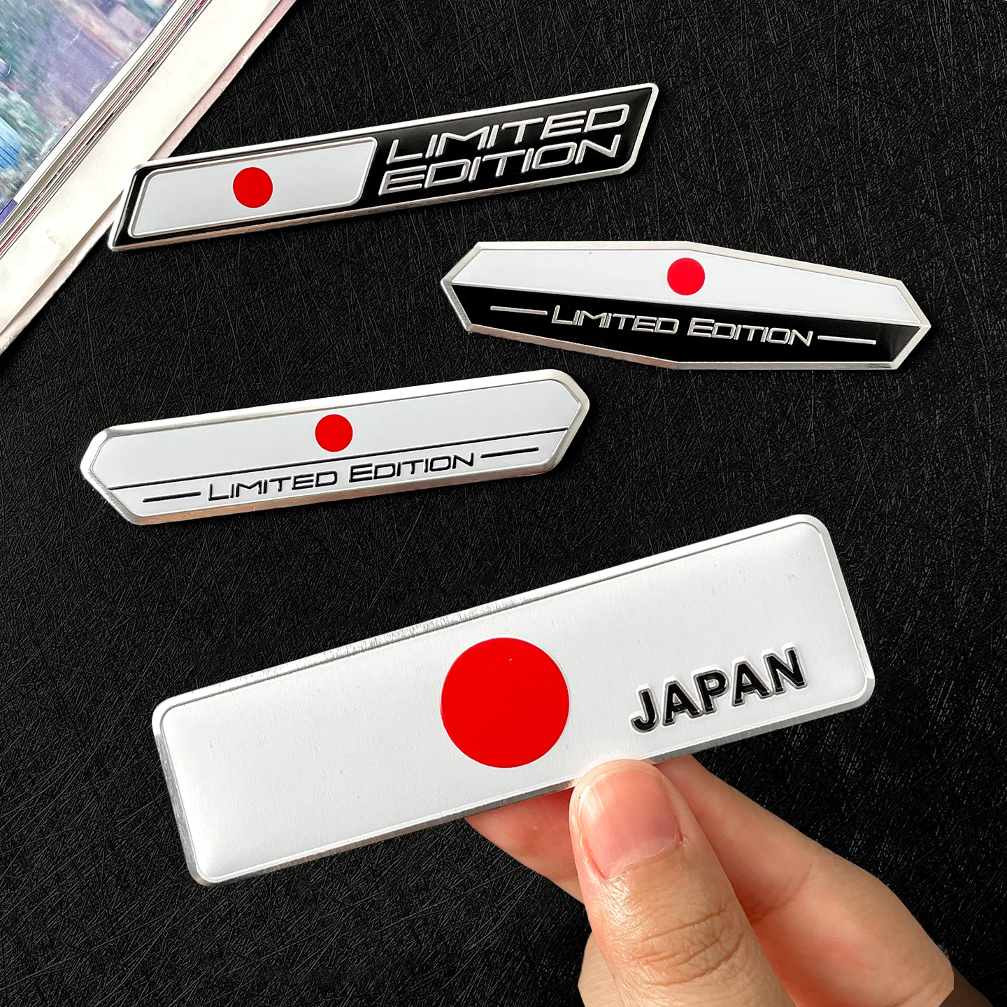 JDM Style Japan Flag Aluminum Sticker Decor Decal Keychain Key