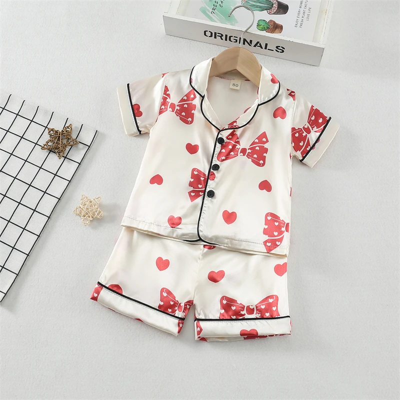 New Summer Baby Girls Clothes Suit Children Sleepwear Shirt Shorts 2Pcs/Sets Infant Pajamas Kids Clothing Toddler Casual Costume