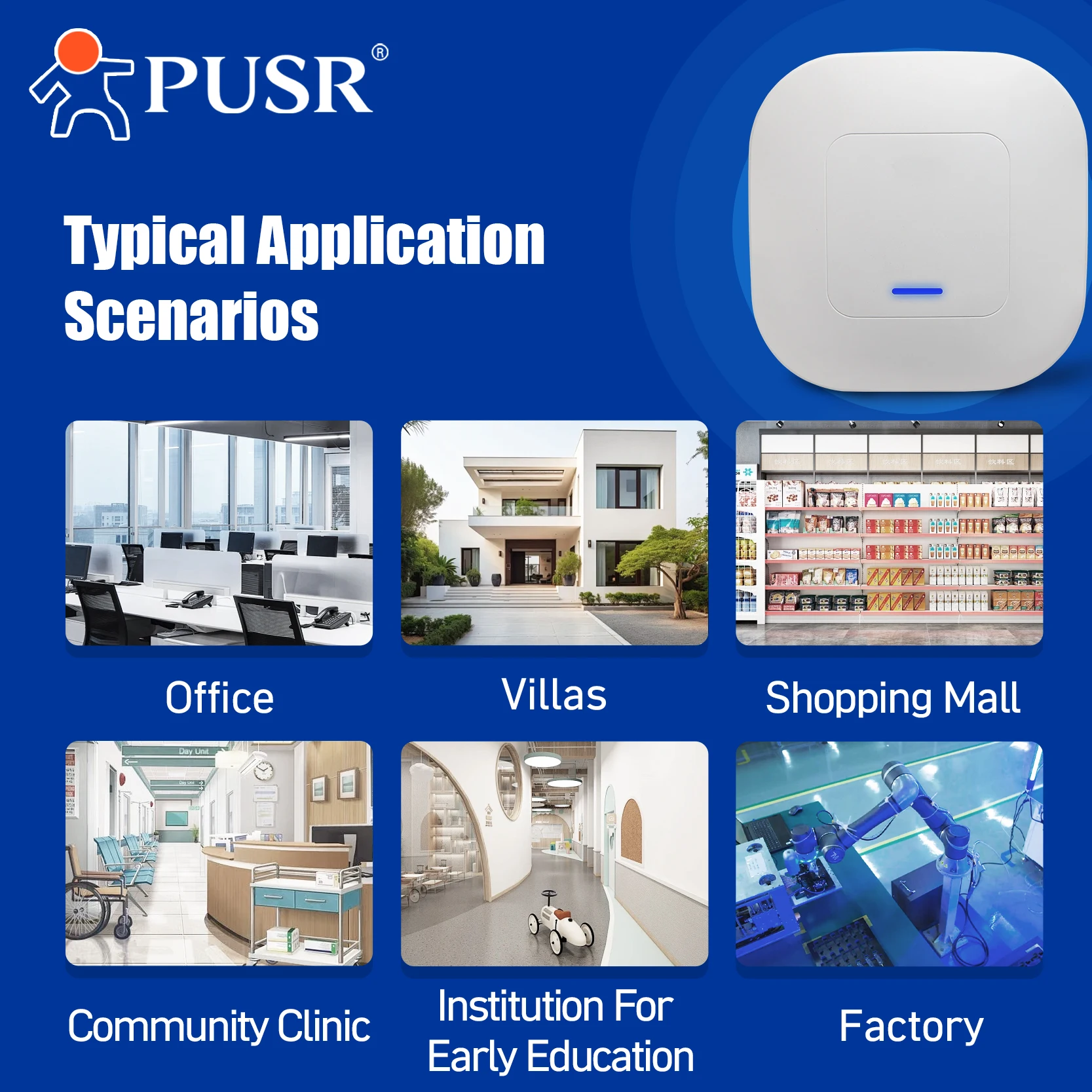 PUSR WiFi6 Ceiling AP Dual Band Wireless Access Point AX3000 Support 802.3at PoE Up to 256 End Users USR-AP310i