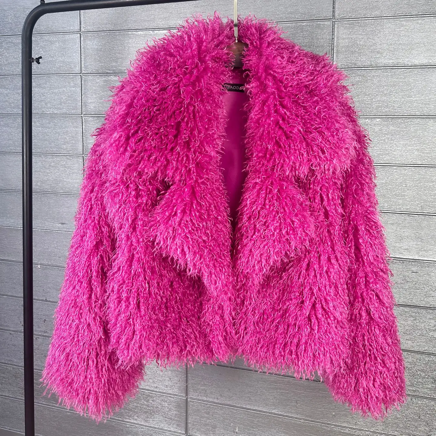 

Chic Warm Women Tie Dye Wool Velvet Faux Mink Fur Suit Coat Turn Down Collar Imitation Fox Fur Parka Jacket Hairy Cardigan Tops