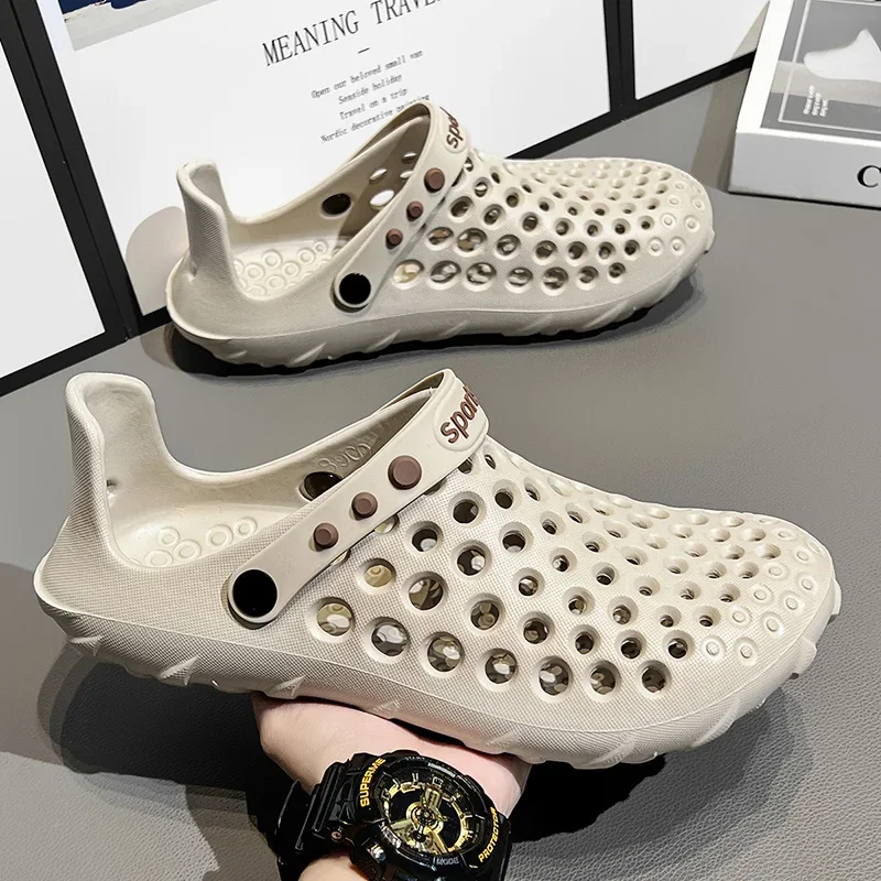 

Обувь, мужские летние роскошные сандалии, тапочки из ЭВА, сандалии на плоской подошве, мужская пляжная обувь без шнуровки, мужские кроссовки