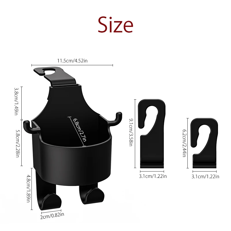 1PC ABS Car Seat Water Cup Holder Universal Suspension Storage Box Water Cup Holder Hook Automotive Interior Accessories