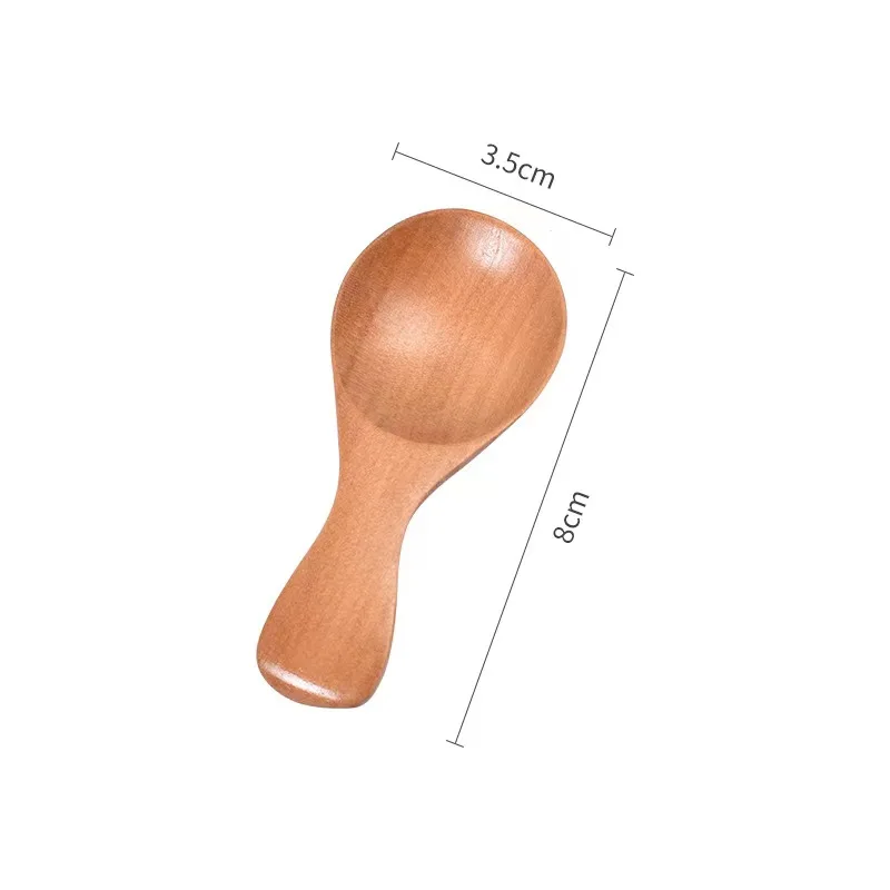 

Mini Wooden Ice Cream Spoon with Short Handle, Small Dessert Spoon, Coffee and Tea Powder