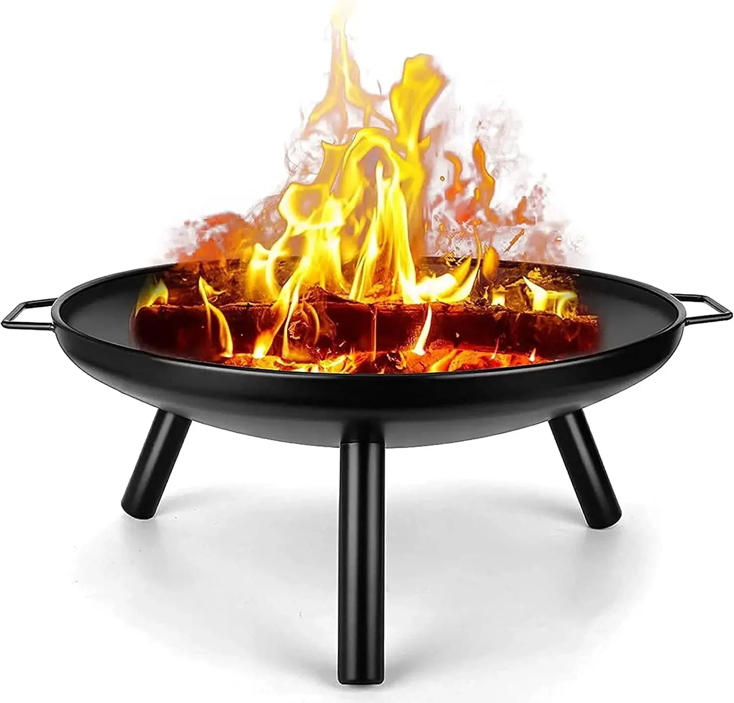 Portable Fire Pits & Bowls w/Handle, Outdoor Fire Pits, Wood Burning Heating Basin, Charcoal Barbecues BBQ Grill Firebowl, for G