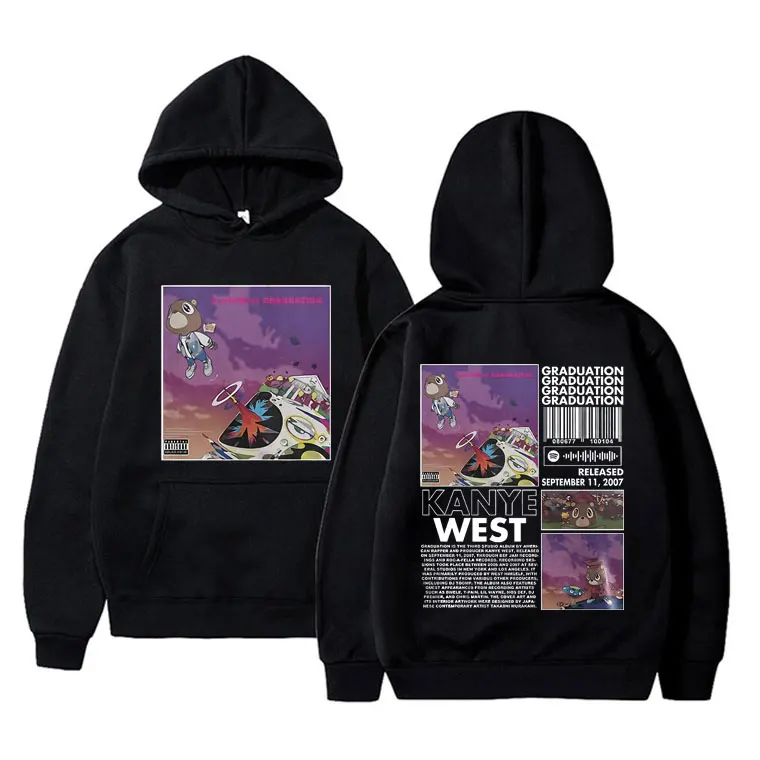 Kanye west rapper moletom com capuz masculino adulto dupla face impresso legal rua moda casual wear hip-hop solto moletom com capuz masculino