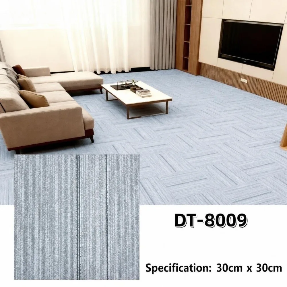 Imitation Carpet Texture PVC Floor Tile Self Adhesive Wear Resistant Floor Cover Waterproof Anti Slip Wall Floor Decal