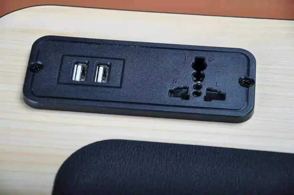 مكتب طاولة تدريب الدراجة مع مقبس USB/AC ارتفاع قابل للتعديل لطاولة تدريب دورة توربو مع عجلات لأجهزة Ipad/PC #5