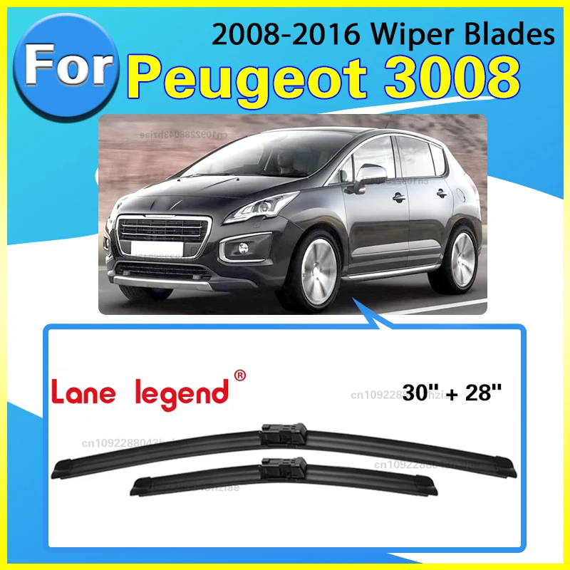 Auto-Wischerblätter für Peugeot 3008 2008-2016 32"+28R" Windschutzscheibenwischer aus Naturkautschuk Auto-Wischerzubehör