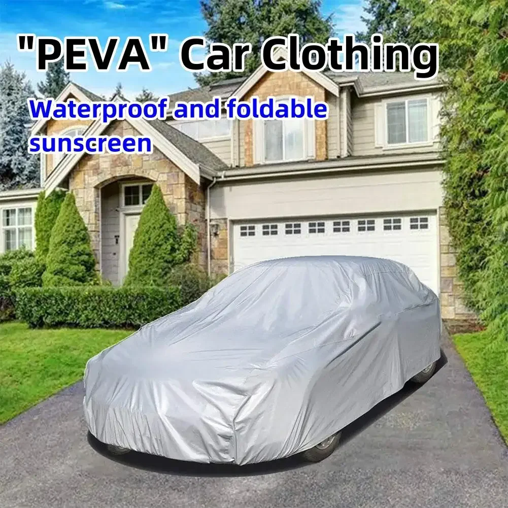 

1pc Car sunshade cover PEVA single-layer car dust cover waterproof sunscreen foldable Car clothes universal automotive products