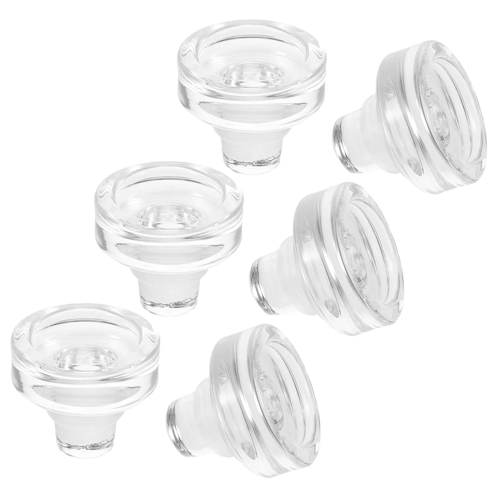

6pcs Glass Wine Bottle Stoppers T Shaped Wine Saver Beverage Corks for 2cm Hole Decanter Beverages Liquors Oils Diffuser Bottles