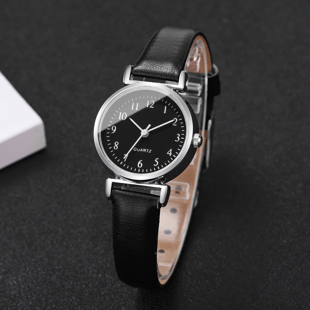 2 قطعة/المجموعة مودا صغيرة Mostrador feminino relógios de quartzo simplespulseira de couro relógio الفقرة meninas reloj mujer #4