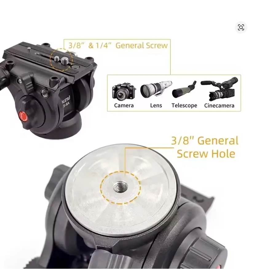 PyroGraphy 75mm Bowl Fluid Head - DSLR/미러리스 카메라 및 캠코더용 헤비듀티 파노라마 삼각대 헤드