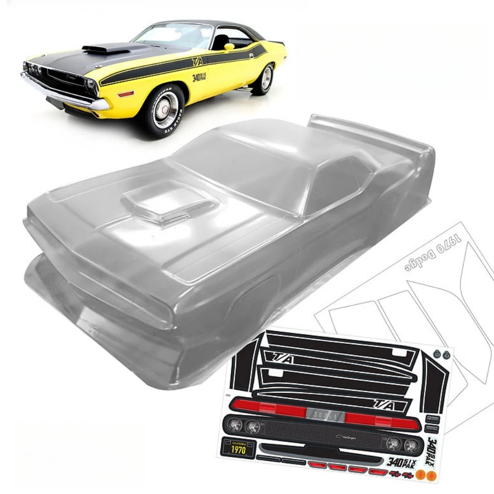 

1/10 1970 Dodge Challenger Clear Lexan body. 200mm bodyshell On Road Car 1 10. 257mm Wheelbase Drift Chassis. Tamiya tt01 tt02