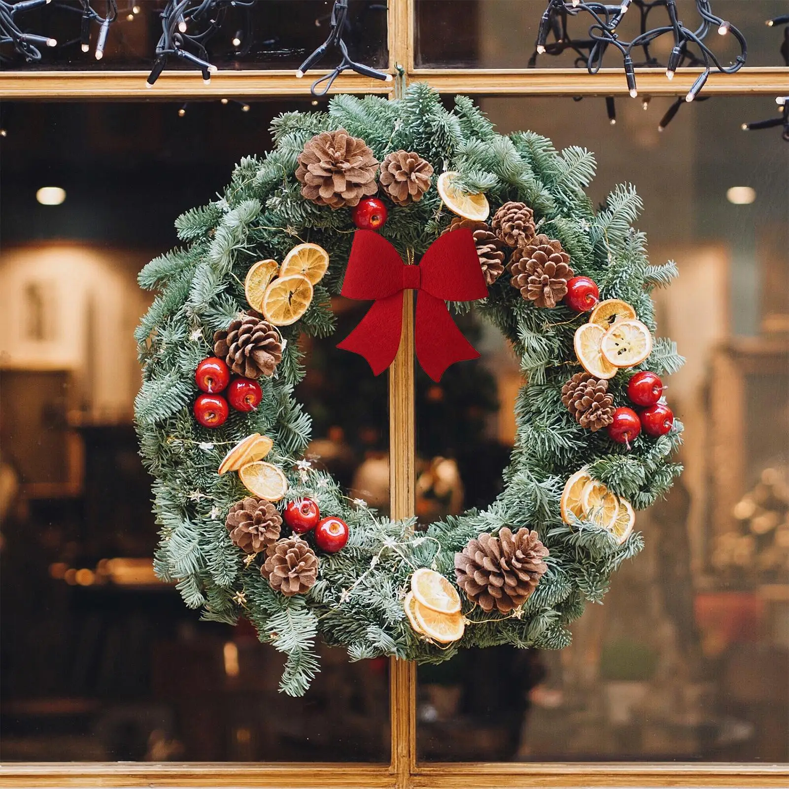 Schleife für Weihnachtsbaum, 5-teilig, Schleife, Krawatten, Anhänger, zum Aufhängen, Weihnachtsbaum-Schleife, Ornamente für Urlaub, Party, Hochzeit, Innenbereich