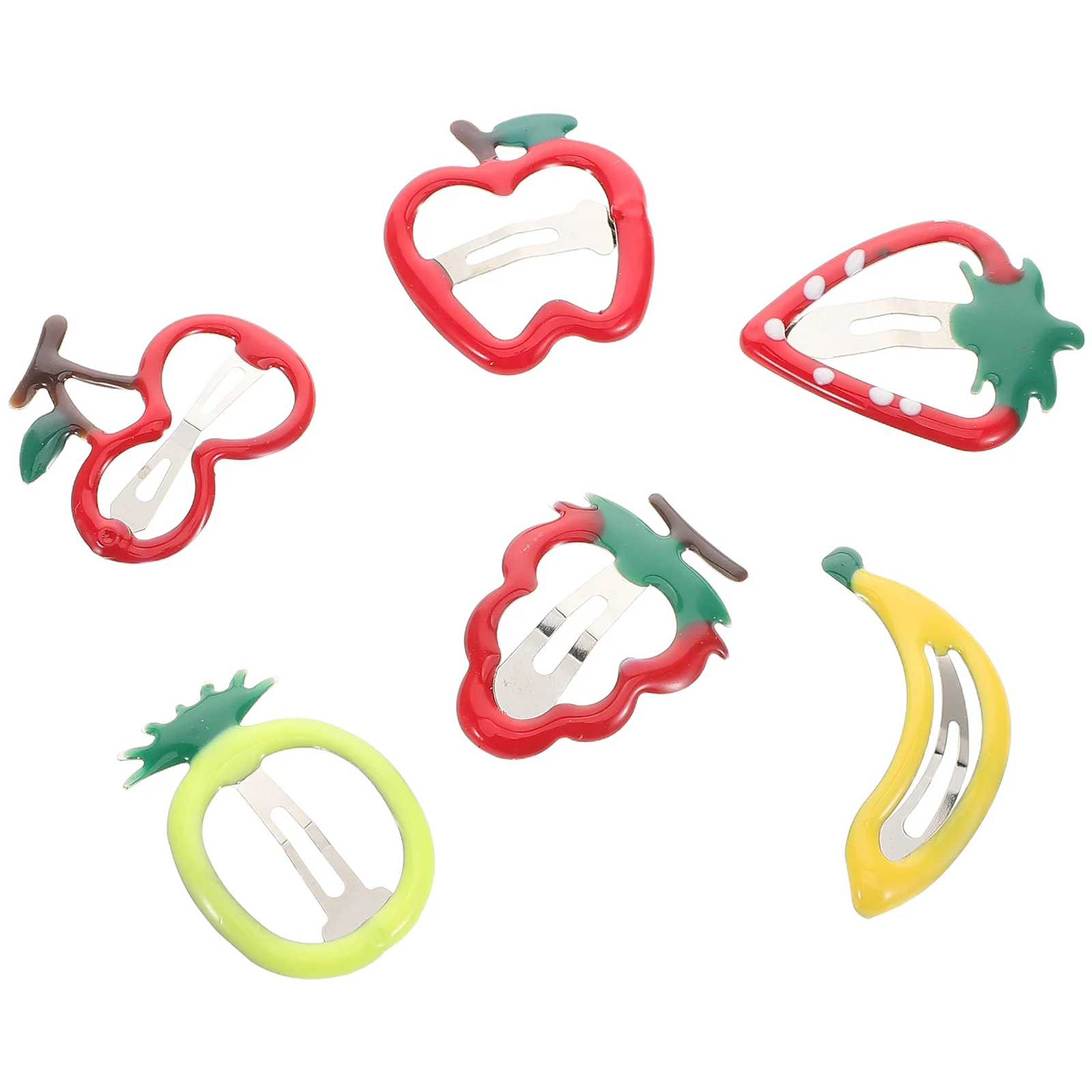 

6Pcs Toddler Girls Hair Clips Colorful Metal Fruit Cartoon Design Cute Kids Hair Accessories Lovely Barrettes Kids Hairpin