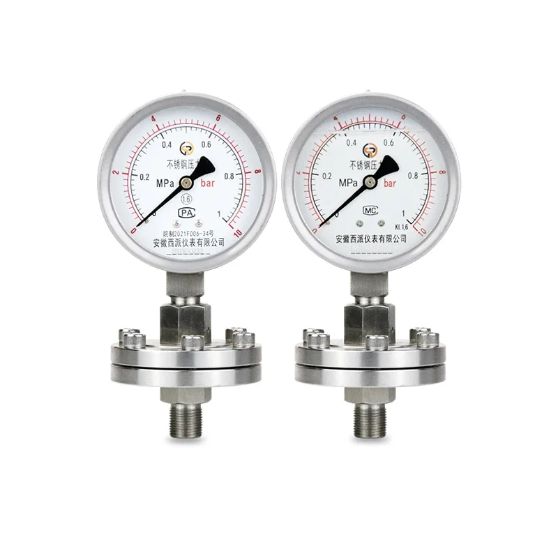 Stainless Steel 304 316L Thread Diaphragm Pressure Gauge