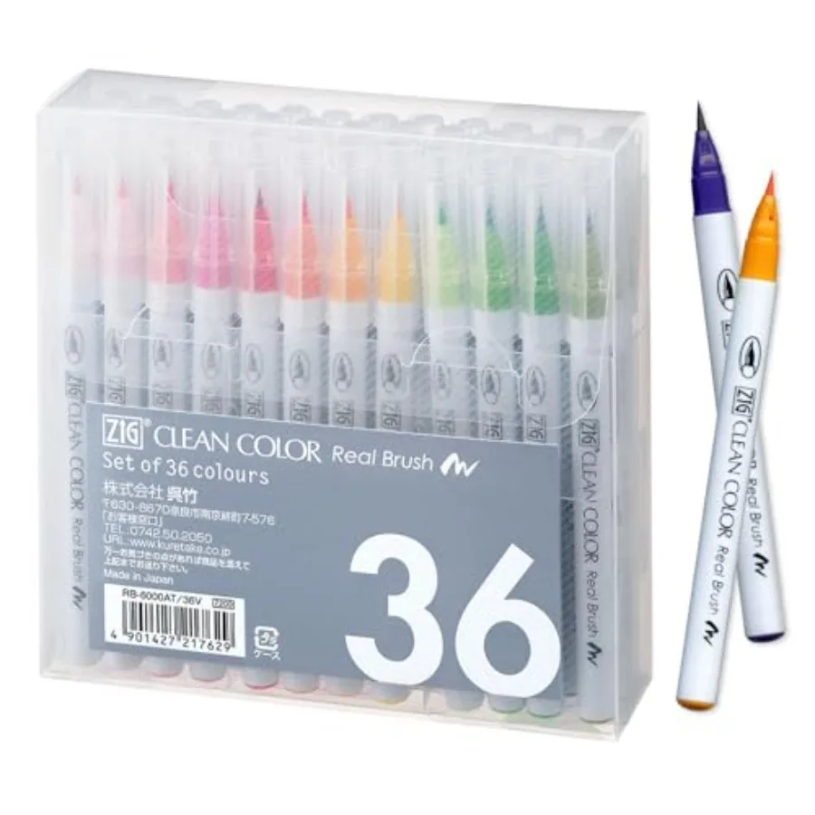 

Набор цветных маркеров Zig Clean Color Real Brush, 36 цветов, с кистевым наконечником, для профессионалов и художников, для раскрашивания, рисования, каллиграфии и декоративной надписи.
