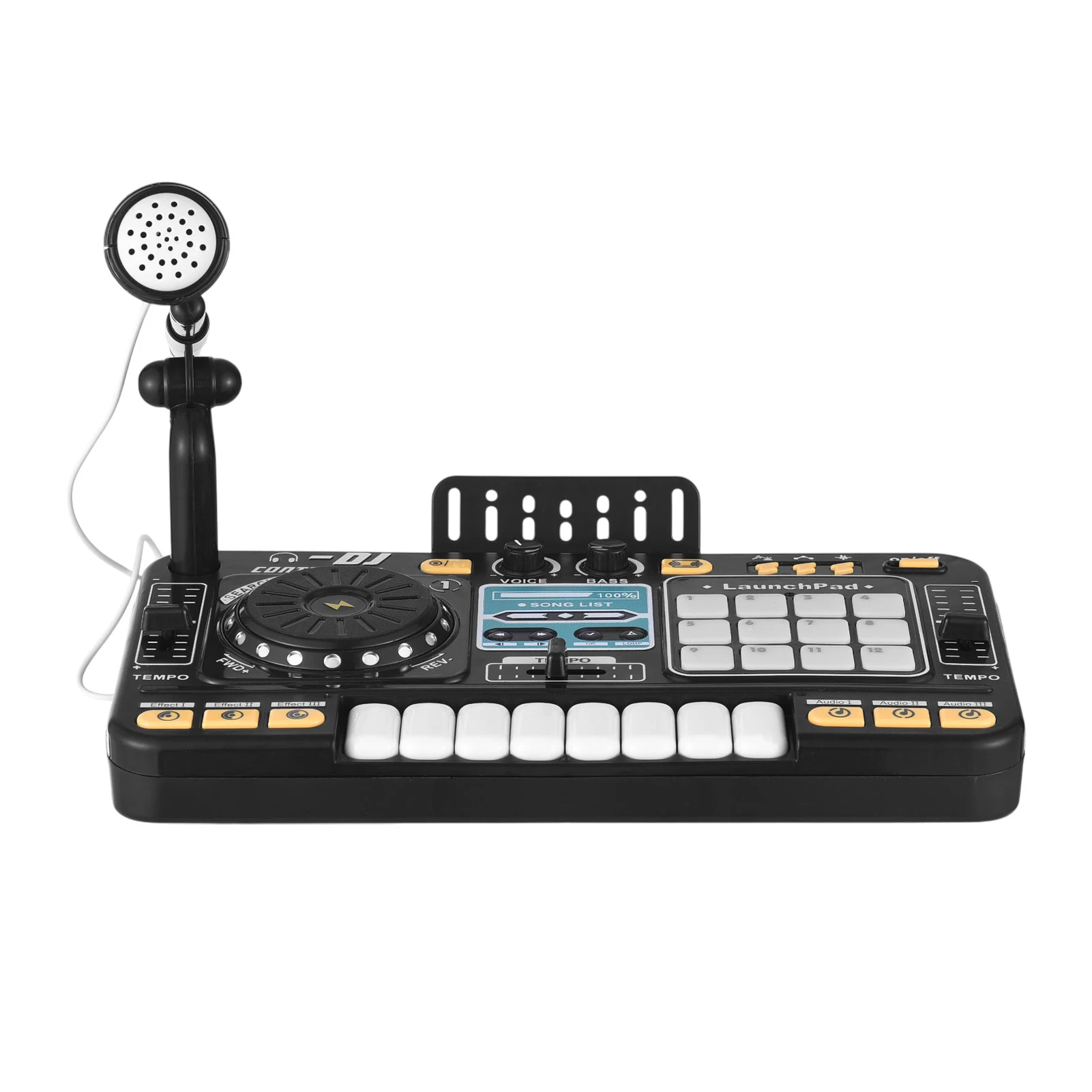 DJ Controller for Kids DJ Disc Player Electronic Keyboard BT DJ Mixer Table with Adjustable Microphone Dynamic Lighting Effects