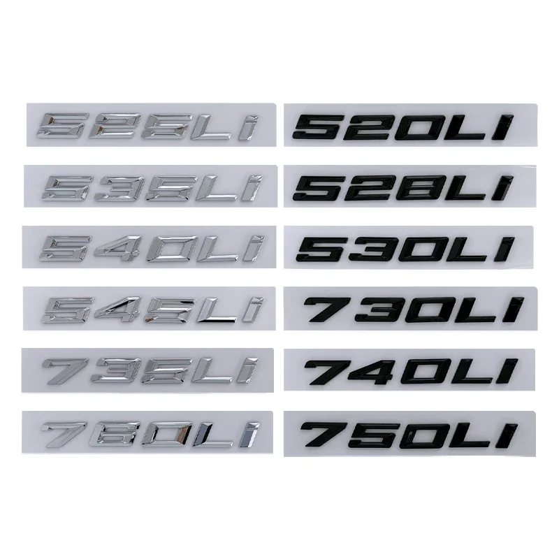 

ABS автомобильные наклейки багажник хвост эмблема кузова боковая наклейка для BMW 520Li 530Li 730Li 740Li 528Li 750Li украшения с буквами
