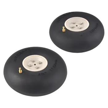 1 pair inflatable rubber wheel pneumatic tire rubber wheel 4/4.5/5/5.5 inch for RC airplane model landing gear wheels