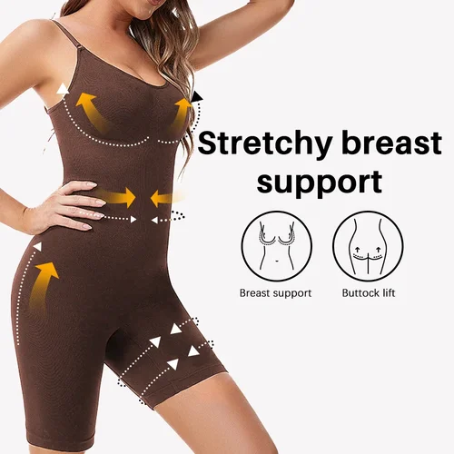 Imagen 2 del producto Body sin costuras para mujer, levantador de glúteos, entrenador de cintura, moldeador de cuerpo con tiras en la espalda, corsé de ropa interior correctiva para mejorar el pecho