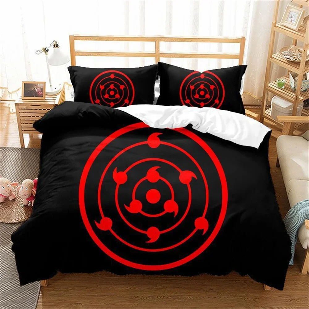 Red Cloud Anime 3D Cartoon Duvet Cover Sets Comforter Bed LinenKids Bedding Set Akatsuki Japan Twin Queen King Single Size Gift