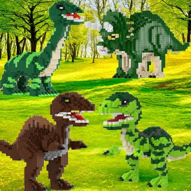 Dinosaur Series Assembly Block Toy para crianças, Tyrannosaurus Rex, Triceratops, Model Block Toys, presente de aniversário para meninos, 1000 pcs