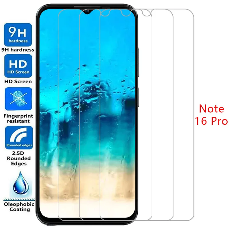 screen protector for ulefone note 16 pro protective tempered glass on note16pro note16 16pro not not16 phone film glas 9h