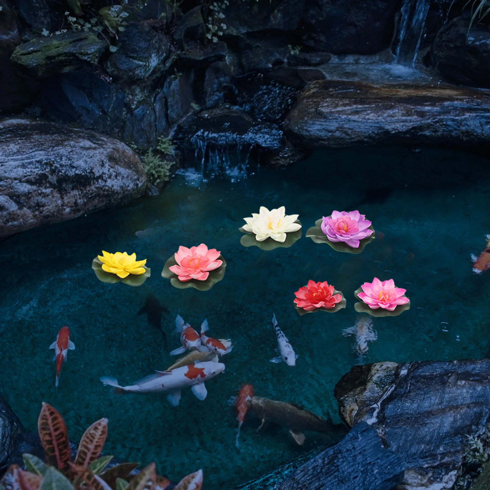 

10pcs Realistic Floating Eva Lotus Flowers Artificial Water Lilies For Pool Garden Pond Wedding Decoration Lifelike