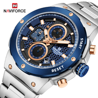 NAVIFORCE Business Men's Watches Luxury Brand Calendar Chronograph Luminous Man Watch Quartz Stainless Steel Wristwatch Reloj
