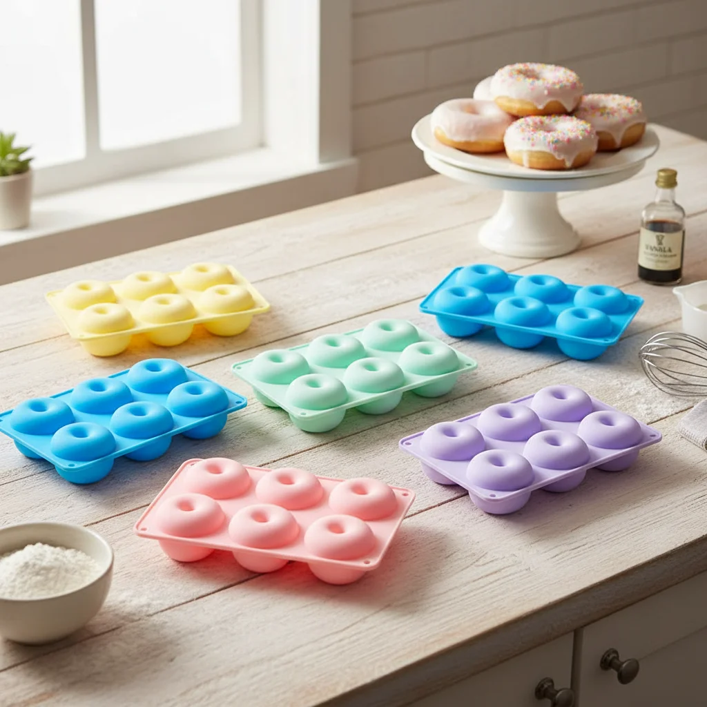 Molde de Silicona para Donuts, Utensilios para Hornear, Molde Redondo para Pastel y Chocolate, Resistente a Altas Temperaturas, Molde para Pudín, Macaron y Pastel, Herramientas de Repostería