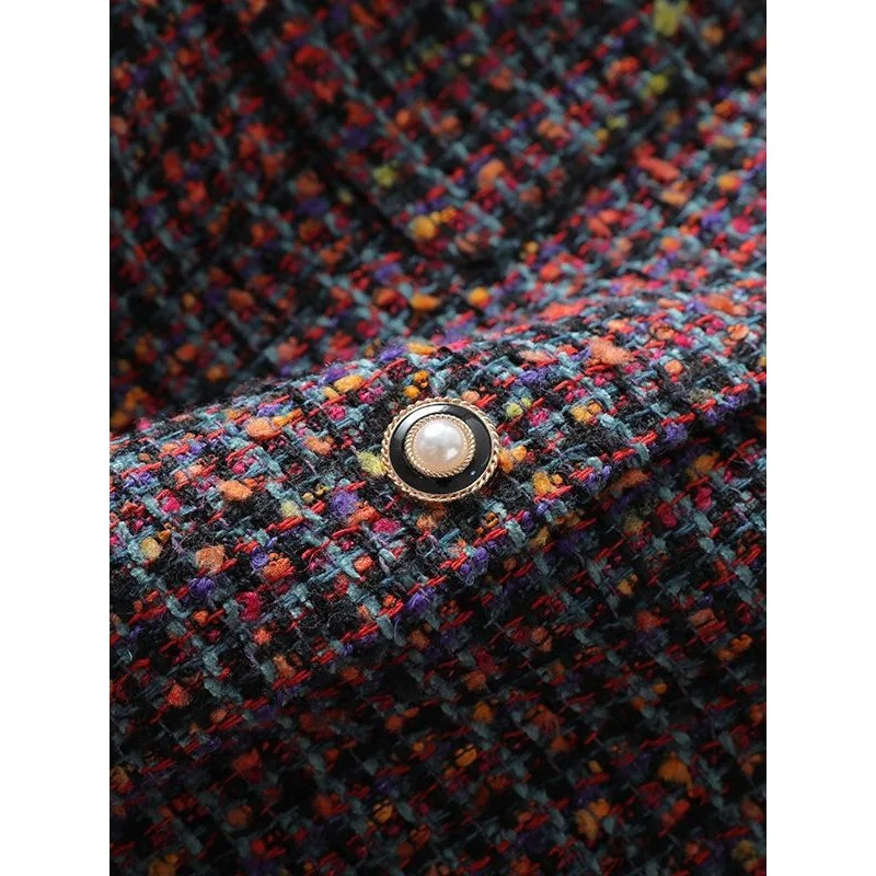 Women's spliced tweed jacket 2025 new spring/autumn small fragrance style top single breasted jacket