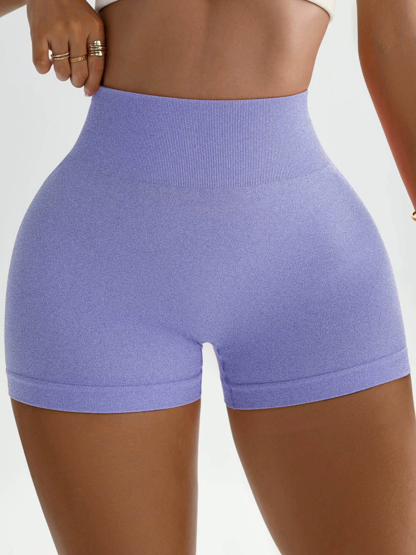 Women Gym V Back Shorts Athletic Butt Lifting Workout Biker Solid Yoga Pants Leggins Sports Fitness Scrunch Short Tights
