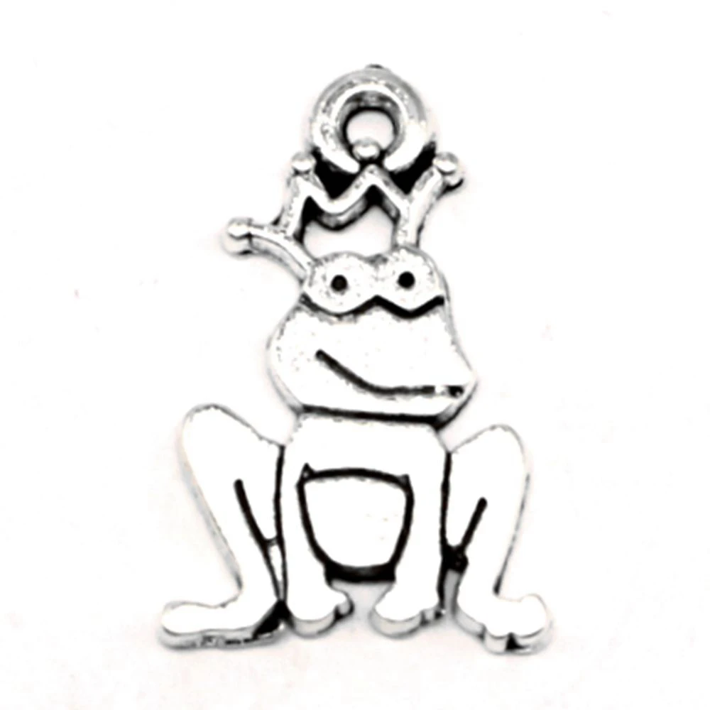 Frog Charms Jewelry Making Pendant Component Jewelri Make 18x22mm 10pcs Antique Silver Color